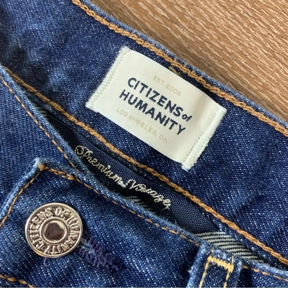 Citizens Of Humanity Womens Blue Beverly Slouch Boot Button Fly Jeans 23 - Picture 9 of 12